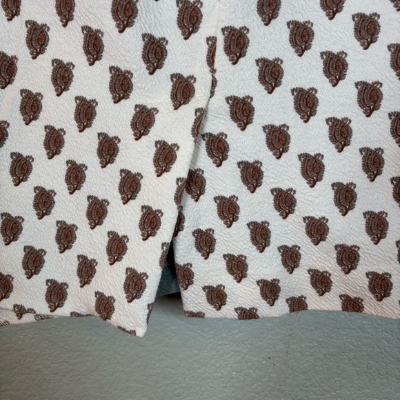 Anthropologie Maeve Cream Blue Bohemian Floral Patterned Faux Wrap Midi Skirt 12 - Picture 7 of 14